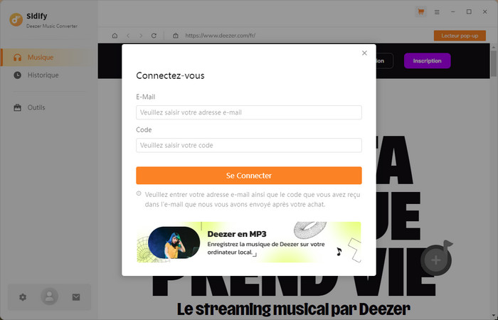 S'inscrire Sidify Deezer Music Converter