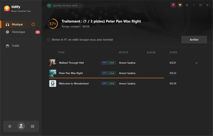 Convertissez Spotify en MP3/AAC/WAV/FLAC/AIFF/ALAC