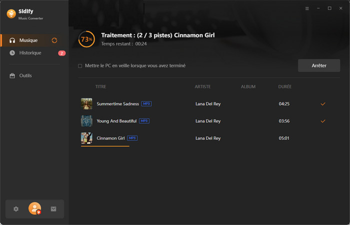 Convertissez de la musique en MP3/AAC/WAV/FLAC/AIFF/ALAC