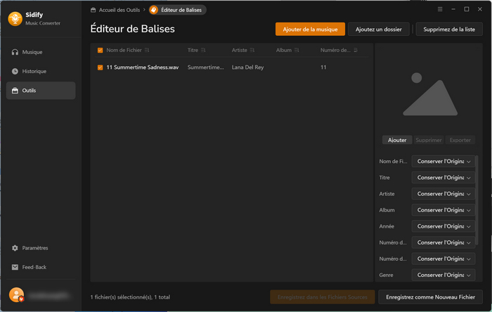 Ajoutez des métadonnées à un fichier WAV