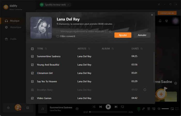 Accédez à la chanson, à l'album ou à la playlist Spotify Lossless
