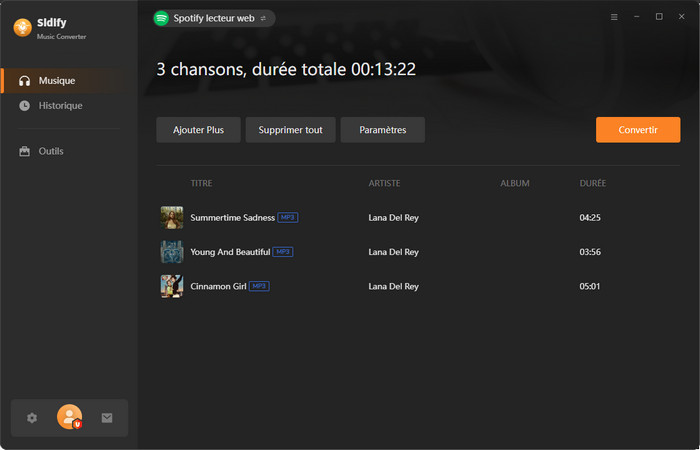 Convertissez de la musique Spotify