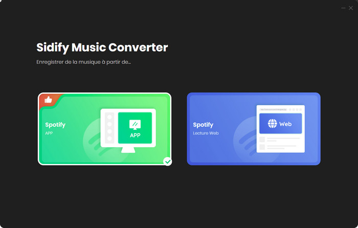 faite glisser le lien de la musique de Spotify à Sidify