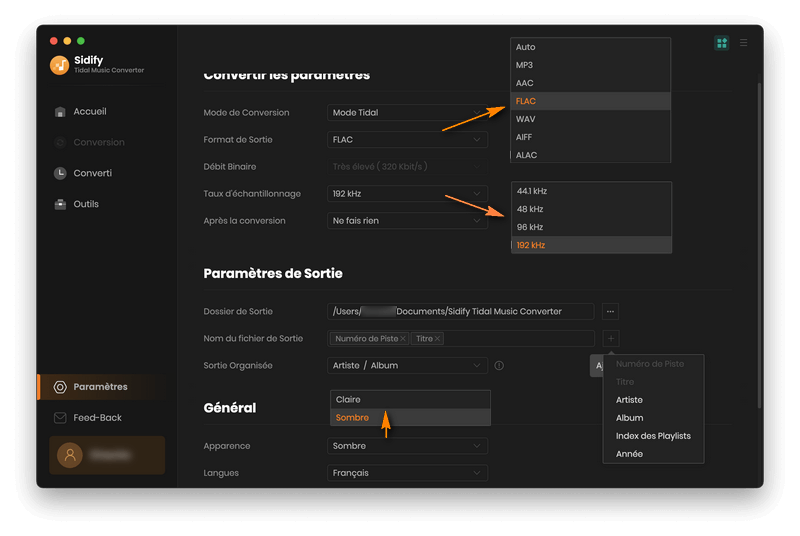 Personnalisez les paramètres de sortie sur Mac