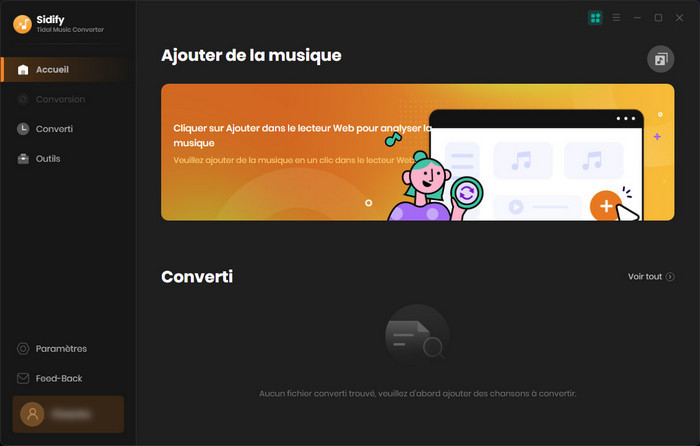 Ajoutez des chansons Tidal avec Tidal Webplayer