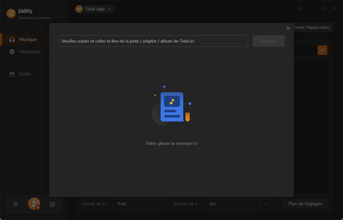 Ajoutez des chansons Tidal avec Tidal App