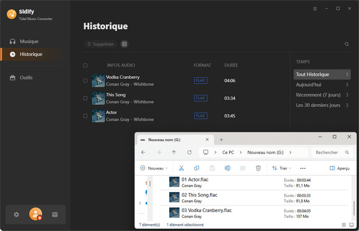 Vérifier l'historique des conversions
