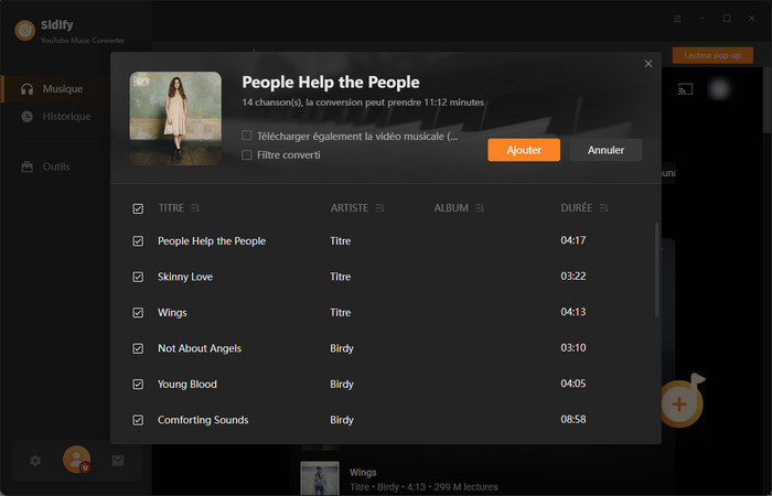 Importez des musiques YouTube