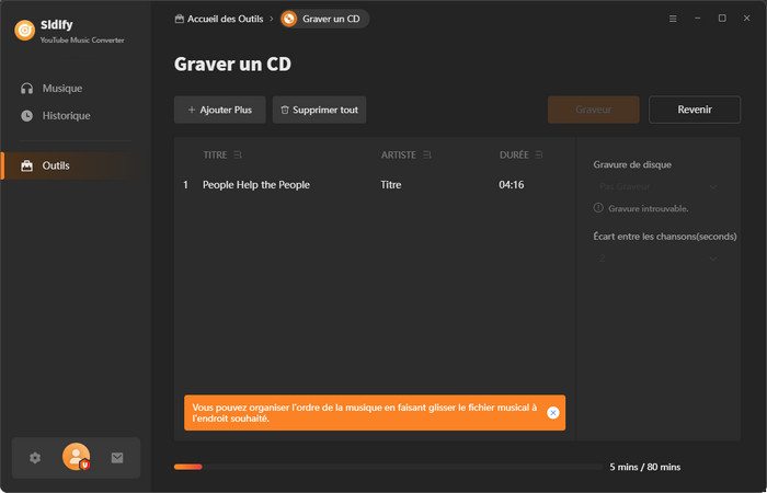 Gravez de la musique YouTube sur un CD