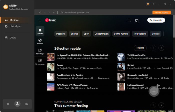 Connexion de YouTube Music